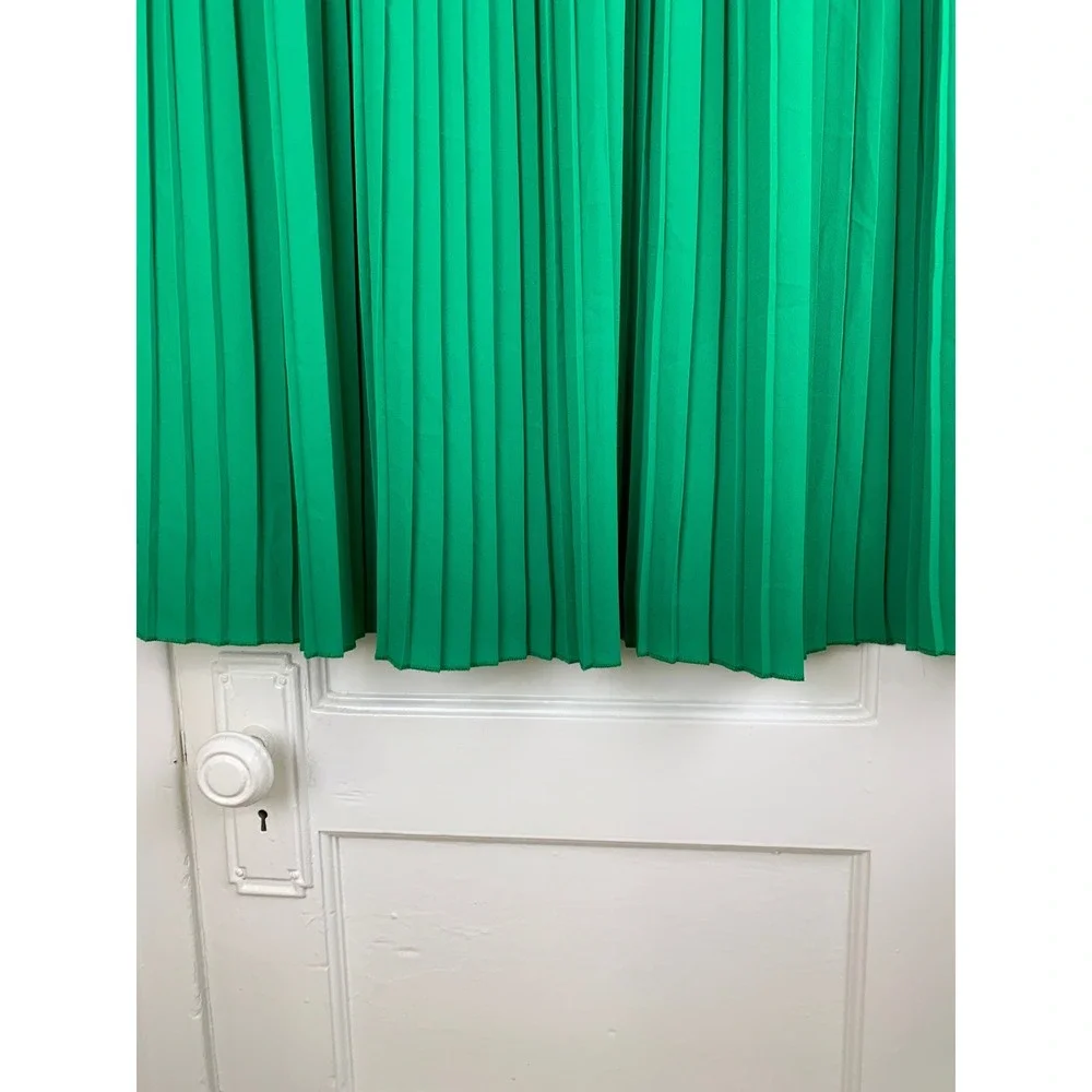 J Crew Pleated Kelly Green Skirt Sz 20 Lined Midi Preppy Classiccore Careerwear - Picture 6 of 11